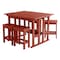 Highwood Usa Lehigh 6pc Counter Height Outdoor Patio Furniture Balcony Set AD-KITBALC101-RED - alternate 1